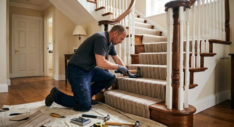 Stair Runner Installation in Toms River, NJ