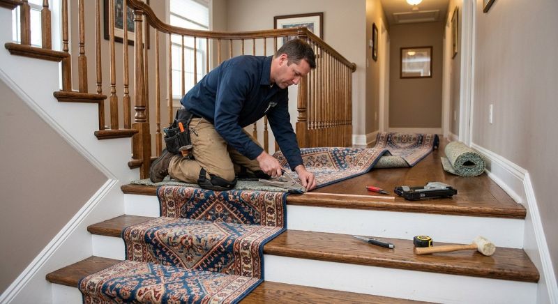 Stair Runner Installation in Ocean County, NJ